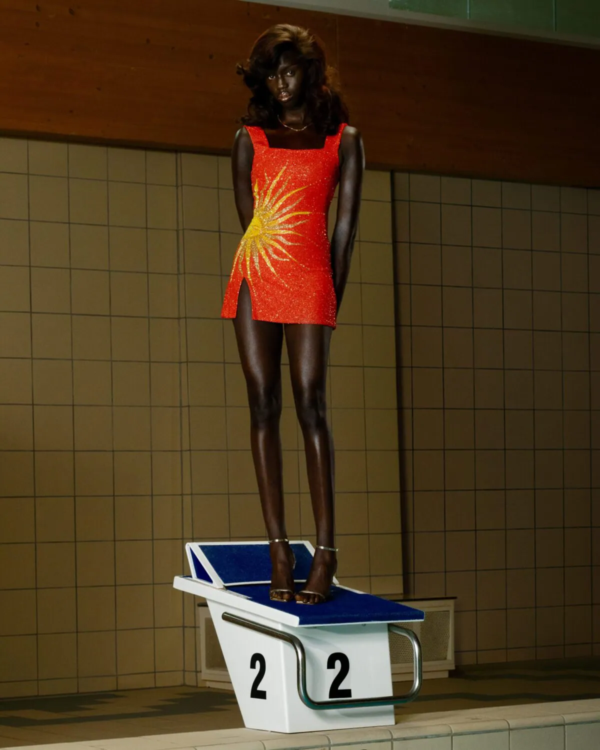 Red dress with sunshine