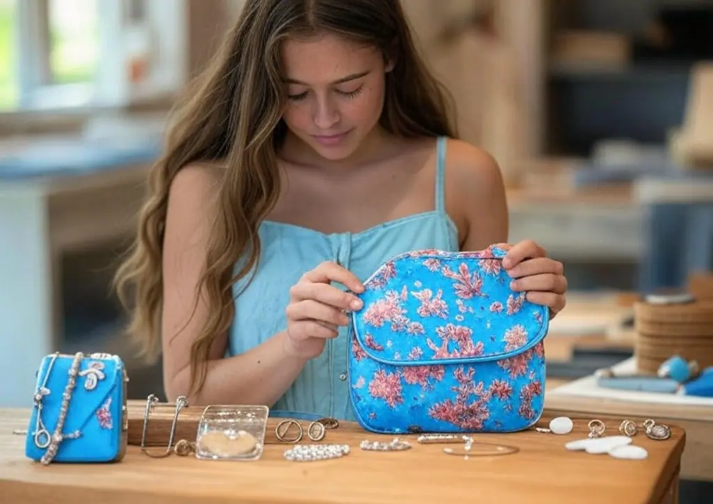 Ocean themed fashion show with sea-inspired colors and fabrics