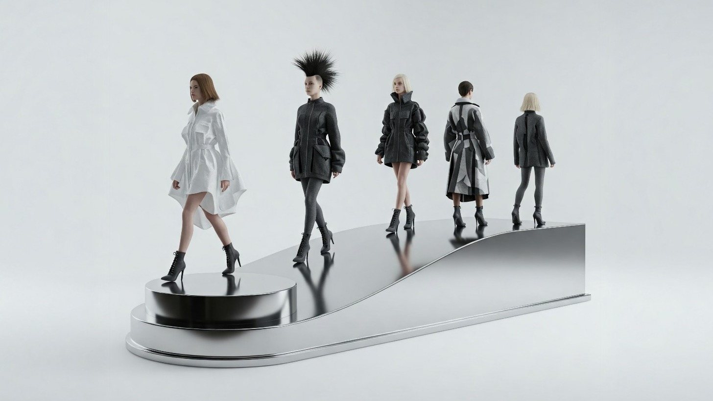 Conceptual fashion design with sculptural high fashion concept