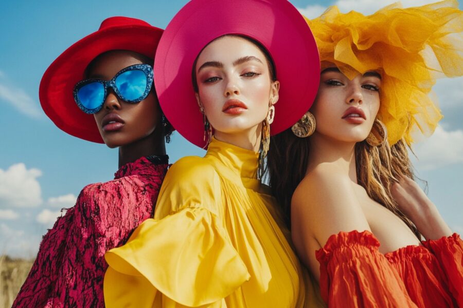 Woman showcasing fashion as self-expression in bold, unique outfit