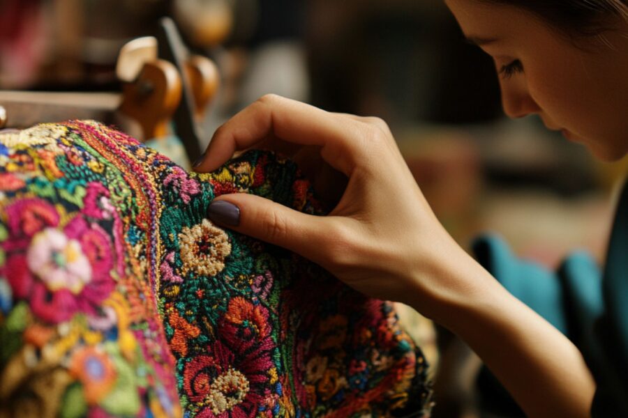 Hand-crafted fashion accessory with artisanal detailing