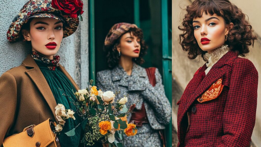 Modern blazer with vintage suspenders for retro fashion