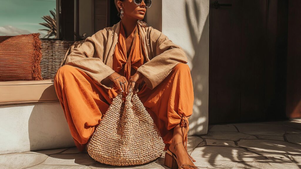 Pairing pyramid bag with a summer dress
