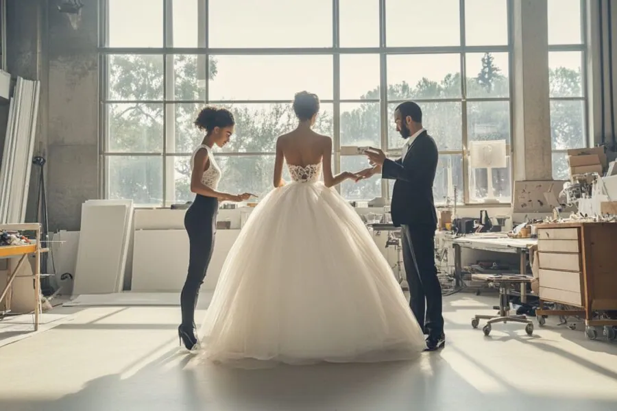 Elegant designer dress vs regular dress comparison