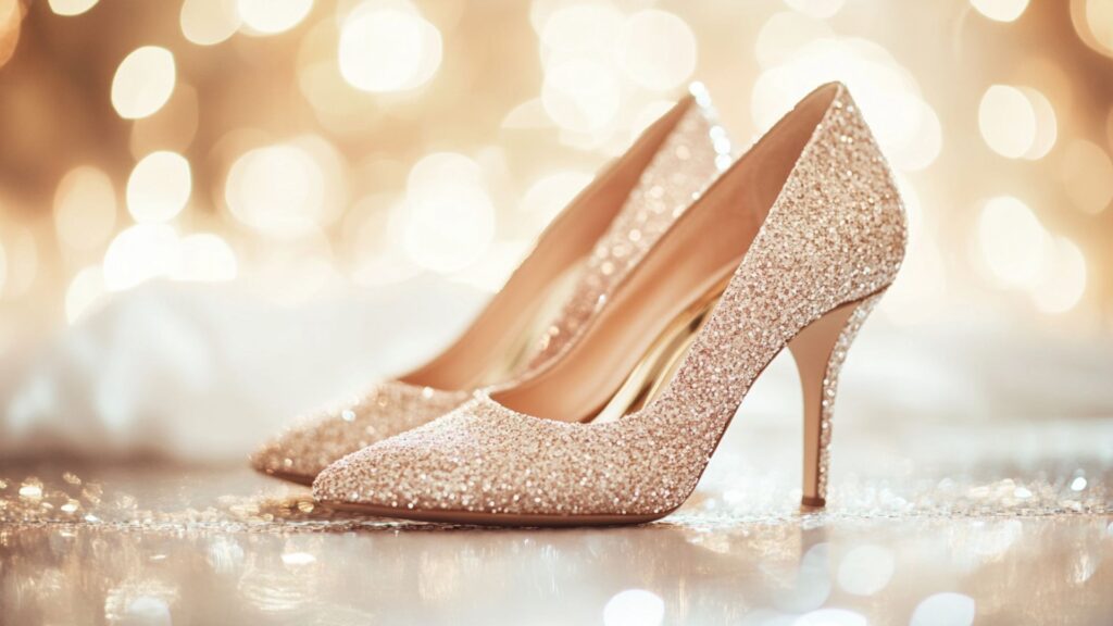 Shoes to wear with black sequin dress night outfit